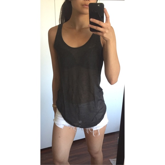 State & Manor Charcoal Sheer Tank - Picture 1 of 4